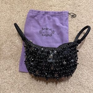 Vintage Lulu Guinness Black Sequin Star-Embellished Shoulder Bag